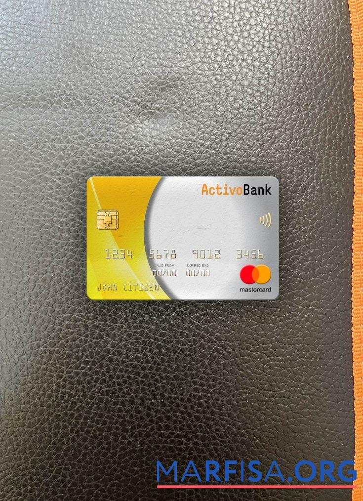 Printable Portugal Activobank mastercard photolook front download for verification